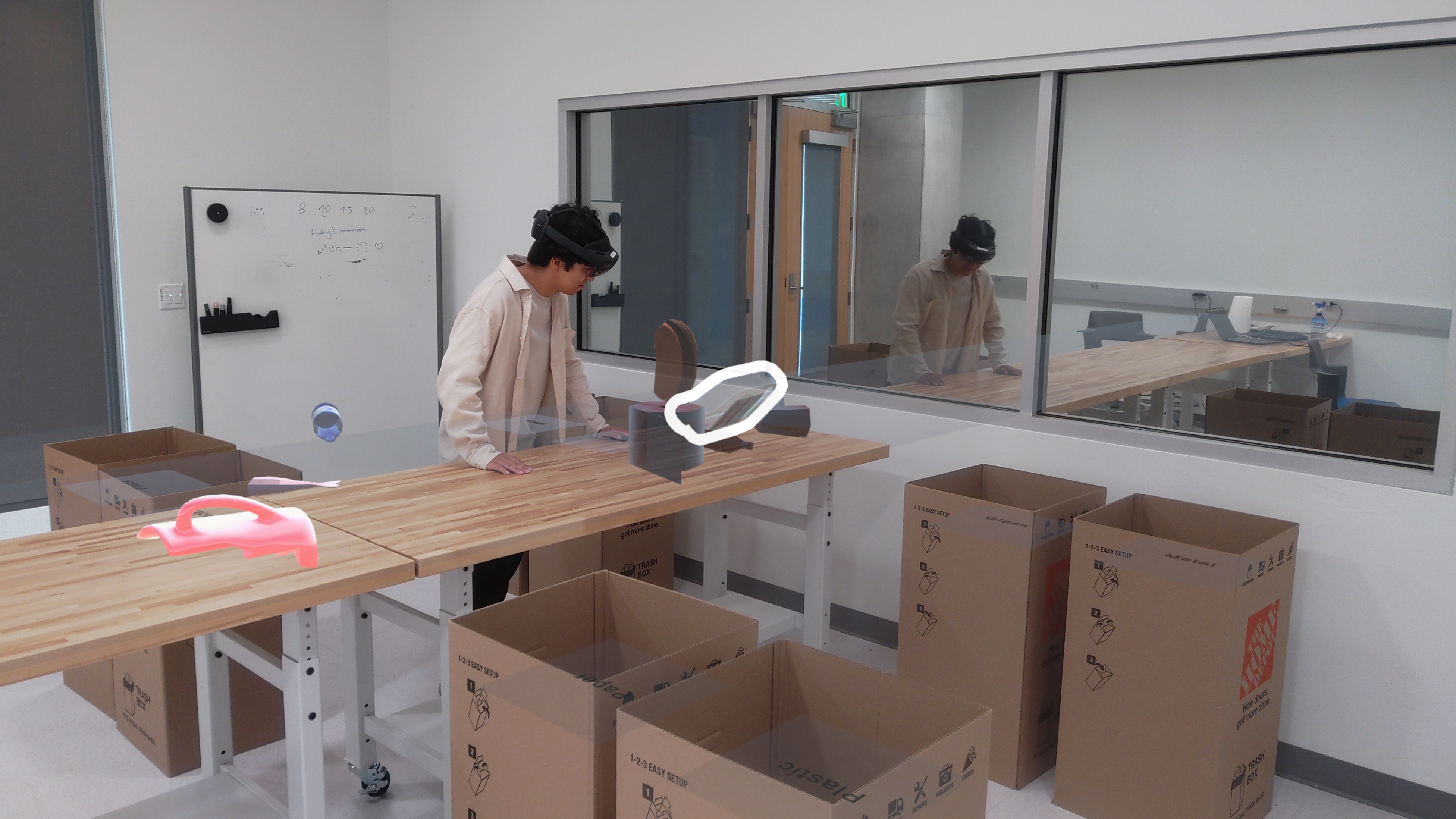 Collaborative AR task involving a bottle
