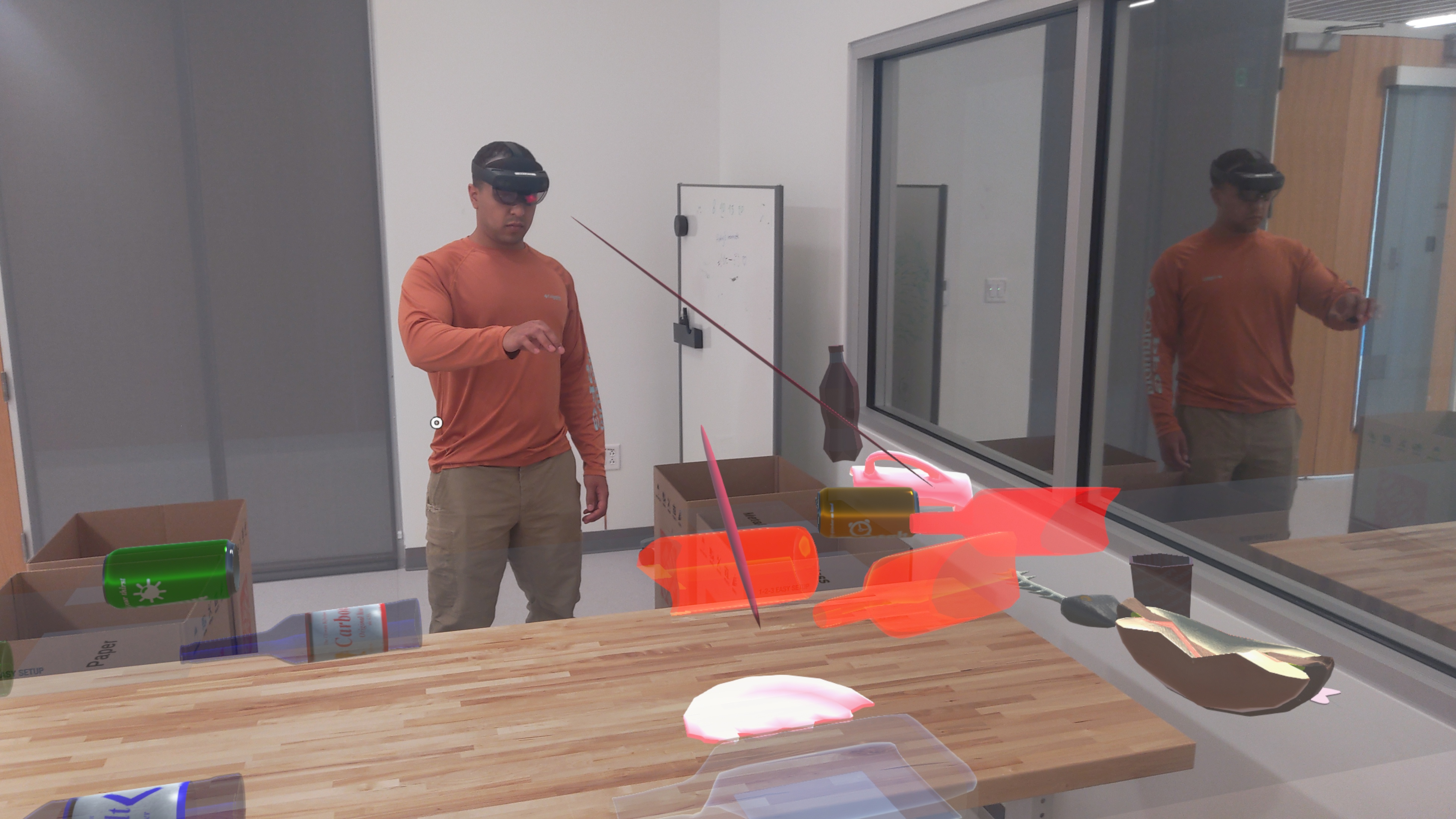 Participant view from the shared-gaze AR study